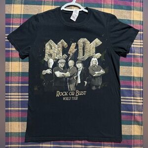 AC/DC Rock or Bust World Tour 2015 Concert Shirt w/Dates T-shirt Adult SZ Small